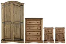 Argos Home Puerto Rico 4 Piece Wardrobe Set - Dark Pine Wood