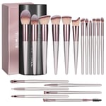 BS-MALL Makeup Brush Set 18 Pcs Premium Synthetic Foundation Powder Concealers Eye shadows Blush Makeup Brushes with black case (A-Champagne)