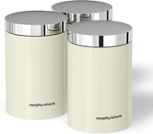 Morphy Richards Kitchen Canisters Tea Coffee Sugar Stainless Steel - Set of 3