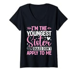 Womens I'm The Youngest Sister Rules Don't Apply To Me Sarcastic V-Neck T-Shirt