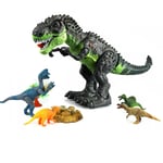 T-Rex Dinosaure Géant 48cm Avec Nid Depone Œufs Lumières Sons Mouvement Figurine