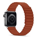 Tasikar Compatible avec Bracelet Apple Watch 42mm (Séries 10) 41mm 40mm 38mm, Bracelet de Silicone avec Fermeture Magnétique pour iWatch Ultra SE Séries 10 9 8 7 6 5 4 3 2 1 (Rouge)