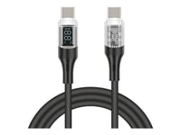 Delock - Usb-Kabel - 24 Pin Usb-C (Hane) Till 24 Pin Usb-C (Hane) - Usb 2.0 - 20 V - 5 A - 2 M - Stöd För Power Delivery 3.0, Usb-Strömförsörjning (100W), Snabbladdning - Svart, Transparent