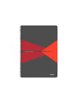 Notesblok Office A4 linjeret, wireindbundet med karton omslag Rød