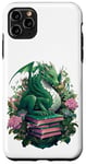 Coque pour iPhone 11 Pro Max Bookish Green Dragons & Books & Dragons Reading Book Dragon