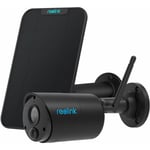 Reolink - Caméra de Surveillance sur Batterie Solaire 1080P WiFi sans Fil Audio Bidirectionnel, Kit Argus Eco avec Panneau Solaire Noir
