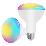 WiFi Smart Bulb E27,Colour Changing Bulbs,16 Million Colors Dimmable Light Bulbs,Remote Control,Compatible with Alexa,Google Assistant and IFTTT,Smart Night Light Bulb for Home Bar Party Pub(2 Packs)
