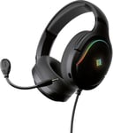 Casque Gaming Filaire Avec Micro Amovible - Jeux De Lumière Rgb - Accessoire Gamer Léger Et Confortable - Compatible Multi Plateforme (Pc, Ps4-5 Et Switch) - Noir