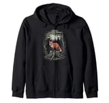 Dark Cottagecore Fox Forest Scene Zip Hoodie