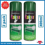 2 x Colour It Forest Green All-Purpose Aerosol Spray Paint Metal Wood Plastic