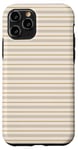 Coque pour iPhone 11 Pro Beige Tan rayé Esthétique Girly Preppy Stripes