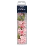 House of Cake Mini Rose Spray, Pink Floral Cake Decoration With Flowers and Leaves, Single