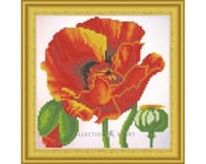 Timanttimaalaus 30x30 cm. "Red poppy"