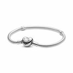 Bracelet Femme Pandora HEART CLASP SNAKE CHAIN BRACELET