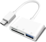 Apple Usb C Vers Carte Sd Lecteur De Caméra Pour Iphone 15/15 Plus/15 Pro/15 Pro Max, Macbook Pro M1 Air, Ipad Pro/Air, Imac, Surface, Galaxy S24 (Blanc-3)