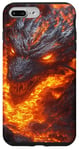 Coque pour iPhone 7 Plus/8 Plus Dragon de feu en fusion sortant des profondeurs de lave ardente