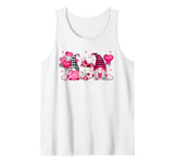 Cute Coffee Lover Motif For Women Pink Valentines Day Gnome Tank Top