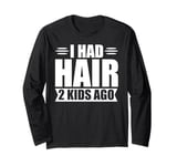 Bald Guy Design For Men Dad Husband Bald Head Bald Man Long Sleeve T-Shirt