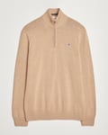 GANT Cotton Half Zip Khaki Melange