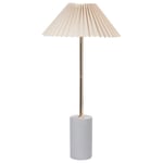 Lampe à Poser Beige avec Abat-Jour en Tissu de Lin Base en Métal Chambre Salon