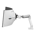 Ergotron Bras pour Moniteur de Jeu HX VHD, Support de Bureau Mono-écran pour Moniteur 1000R incurvés Ultra-Larges jusqu'à 57 Pouces, 13 à 17 kg, VESA 75x75 mm ou 100x100 mm, Blanc - 45-693-216