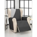 ECOMMERC3 Housse de Fauteuil 1 Place Confort Maximum et Ajustement Complet Gris/Noir