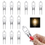 G4 Halogenlampor, 20W 12V Halogenlampor Varmvitt Dimbar, 2-stifts Klar Kapsellampa 12 st [Energiklass G]