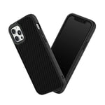 RHINOSHIELD Coque Compatible avec [iPhone 12/12 Pro] | SolidSuit-Coque Fine avec Technologie d'absorption des Chocs et Finition Premium Mate, Contour Objectif Photo Interchangeable - Fibre de Carbone