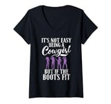 It is not easy being a Cowgirl but if the Boots fit Cowgirl V-Neck T-Shirt