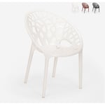 Chaise de cuisine bar extérieur au design moderne Fragus Couleur: Blanc