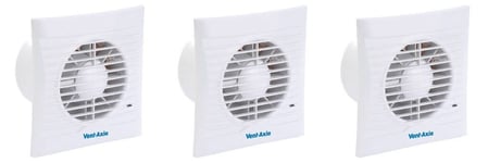 3 x Vent Axia 454061 150XH Silhouette Extractor Fans with Humidistat/Timer 150mm