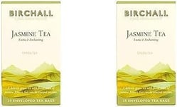 Birchall Tea Bags, Jasmine Tea Gift Set, Green Tea Bursting with Full Flavour, Perfect Herbal Tea Gift Set, 25 Enveloped of Plant-Based Prism Tea Bags (Pack of 2)