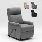 Fauteuil relax électrique inclinable avec releveur et roulettes Giorgia Couleur: Gris