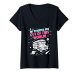 Womens My Students Are Out Of This World Funny Science Teacher V-Neck T-Shirt