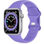 Epova Silicone Strap Compatible with Apple Watch Strap 44mm 42mm 45mm 46mm 49mm, Replacement Straps for Apple Watch Ultra/iWatch SE Series 10 9 8 7 6 5 4 3 2 1, Bright Purple, Large