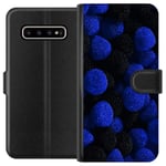 Samsung Galaxy S10+ Svart Plånboksfodral Blå Sockerbitar