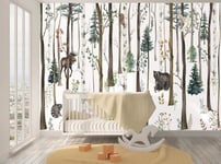 Papier Peint Panoramique Chambre D'Enfant Animal De La Forêt 3D Poster Mural pour Salon Chambre Décoration Murale 400x280cm