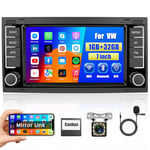 Hikity 1G 32G Android 13 Autoradio 2 Din pour VW Touareg 2004-2011 Transporter TS Multivan 2004-2009 7 Pouces Auto Radio Stereo avec GPS Bluetooth WiFi FM SWC Mirror Link USB Caméra de Recul