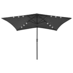 Parasol Avec Led Et Mât En Acier 2 X 3 M Anthracite Helloshop26 02_0008066