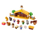 Fisher-Price Little People Coffret Crèche avec 12 Figurines, De La Musique Et Étoile Lumineuse, 18 Éléments De Jeu, Jouet Enfant, Dès 1 an, HMX70