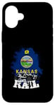 Coque pour iPhone 16 Plus Rampe de sable pour cheval avec drapeau du Kansas