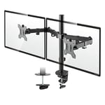 TTAP Monitor Mount for 13-27” Screens - Double Arm Desk Stand Bracket with Clamp - Ergonomic 90° Tilt, 360° Rotation & 180° Swivel Arm - VESA Dimensions: 75x75-100x100