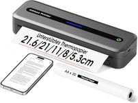 Zoolion A4 Thermal Portable Printer Wireless Bluetooth Compatible with iPad iPhone Apple Macbook Android Laptop PC - A4 Inkless Printer 2600mAh - 300DPI Mobile Printer for Home, Office and School