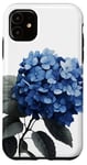 iPhone 11 Blue Hydrangea Botanical Illustration Graphic Case