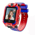 LiveGo Automatique 4G Enfants Montre Smart Watch pour Garçons Filles, Étanche Safe Smartwatch, GPS Tracker Appel SOS Caméra WiFi, pour Enfants Étudiants 4-12Y Anniversaire, Rouge x, Large