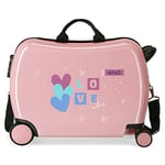 Enso Love Vibes Valise Enfant Rose 50 x 38 x 20 cm ABS Fermeture Latérale à Combinaison 34 L 1,8 kg 4 Roues Bagage à Main Rose Talla Unica, Rose, Talla Unica, Valise pour Enfant