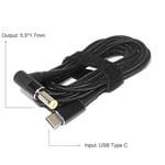 Câble USB de type C universel pour ordinateur portable,adaptateur de prise jack CC pour Hp,Bali,Lenovo,Dell,Lapmedicians,convertisseur PD,100W - Type USB C to 5.5-1.7mm