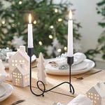 Ginger Ray Support de Noël en métal Noir pour Deux Bougies Décoration de cheminée de Table