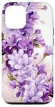 iPhone 12/12 Pro White Violet Purple Lavender Lilac Floral Botanical Flowers Case