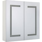 Beliani - Armoire de Toilette Murale avec Miroir Lumineux led 60 x 60 cm Meuble de Rangement Pratique pour Salle de Bain au Style Moderne et